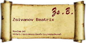 Zsivanov Beatrix névjegykártya