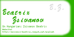 beatrix zsivanov business card